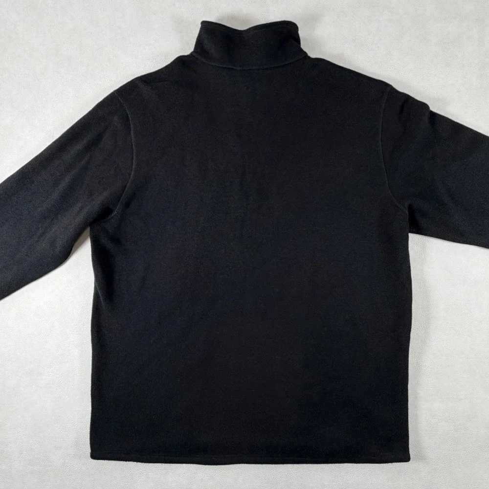 The North Face Mens Black Quarter Zip Fleece Pullover XL Mock Neck Logo